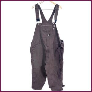 BERNE Workwear Brown Canvas Bib Overalls Men's Size L Adjustable Straps Unisex